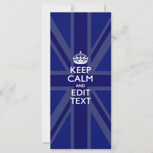 Midnight Blue Keep Calm and Your Text Union Jack