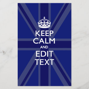 Midnight Blue Keep Calm and Your Text Union Jack Flyer