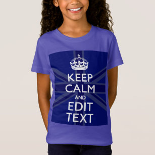 Midnight Blue Keep Calm and Your Text Union Jack T-Shirt