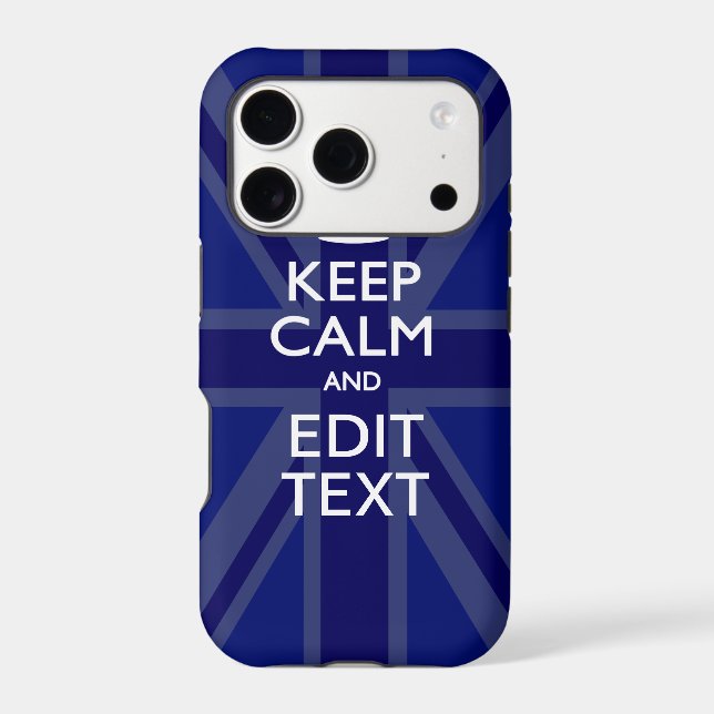 Midnight Blue Keep Calm Get Your Text Union Jack (Back)