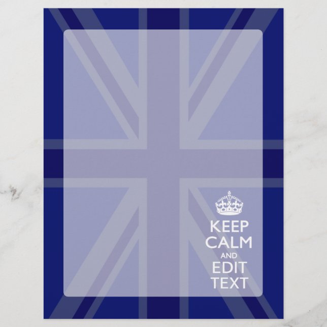 Midnight Blue Keep Calm Have Your Text Union Jack (Front)
