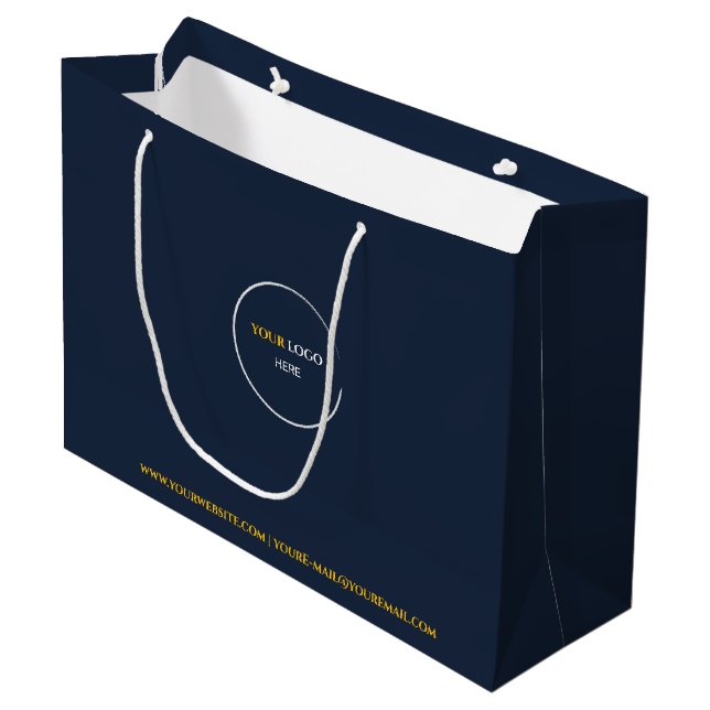 Midnight Blue Large Gift Bag (Front Angled)