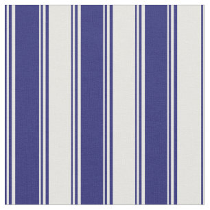 Midnight Blue & Mint Cream Pattern Fabric