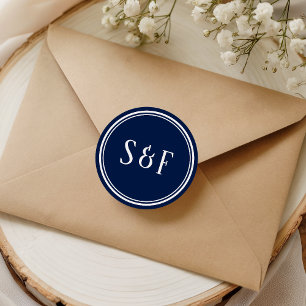 Midnight Blue Monogram Envelope Seal