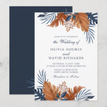 Midnight Blue Monstera Wedding