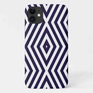 Midnight Blue Moods Diamond Chevrons iPhone 11 Case