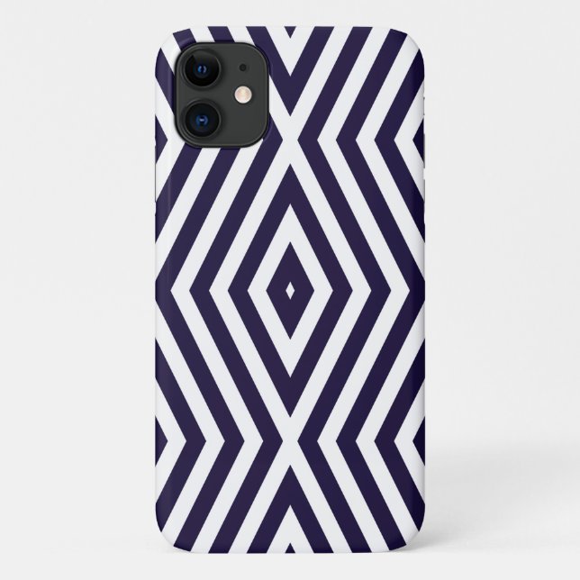 Midnight Blue Moods Diamond Chevrons Case-Mate iPhone Case (Back)