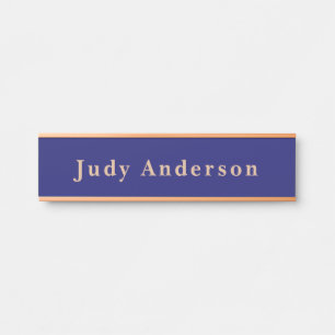 Midnight Blue Professional Plain Modern Elegant Door Sign