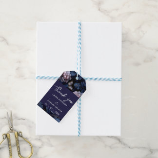 Midnight Blue & Purple Floral Wedding Suit Collect Gift Tags