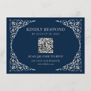 Midnight Blue QR RSVP Card