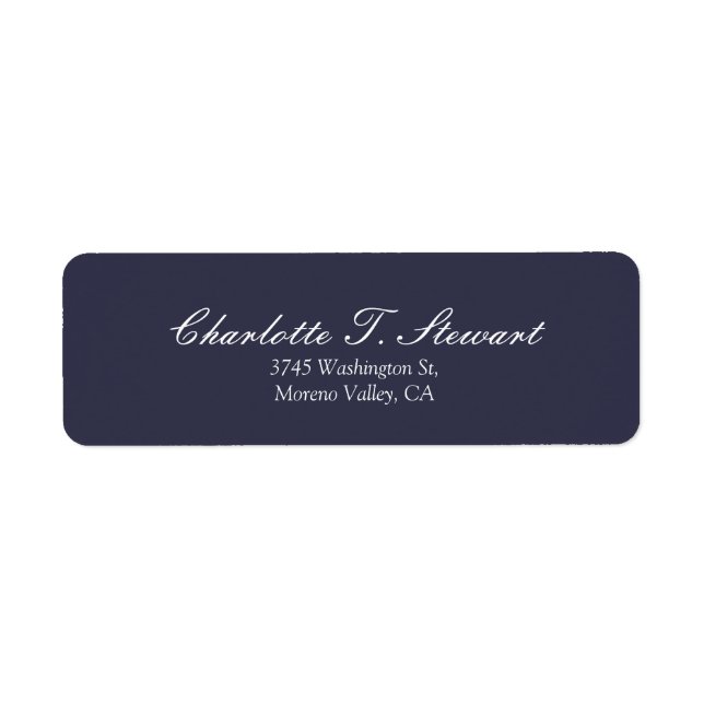 Midnight Blue Script Elegant Minimalist Modern (Front)