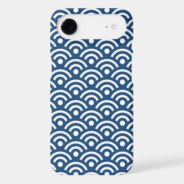 Midnight Blue Seigaiha Pattern Iphone 4/4S Case (Back)