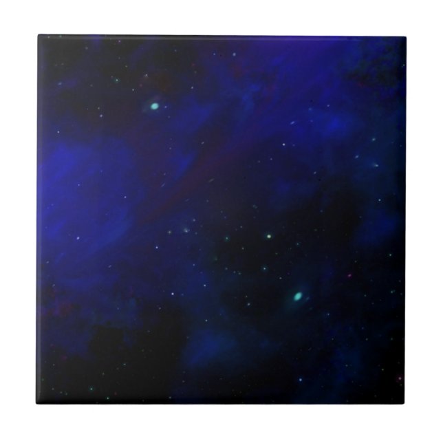 Midnight Blue Sky with Stars Tile (Front)