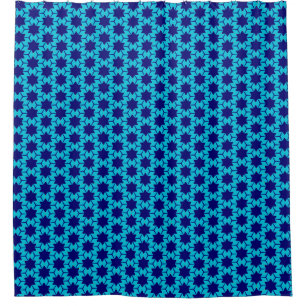 Midnight Blue Snowflakes Shower Curtain