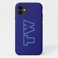 Midnight Blue Solid Colour | Minimalist Monogram