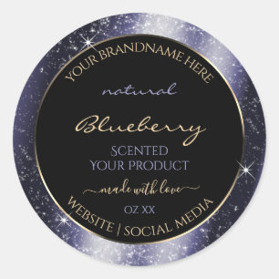 Midnight Blue Sparkle Glitter Frame Product Label