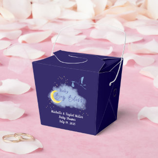 Midnight Blue Starlit Baby Boy Bliss Stork  Favor Box