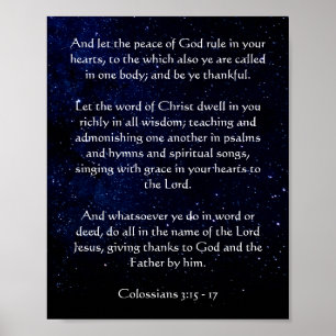 Midnight Blue Starry Sky Custom Text Poster