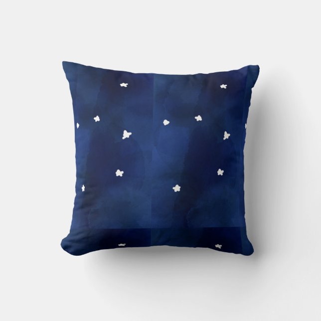 Midnight Blue starry sky Throw Pillow (Front)