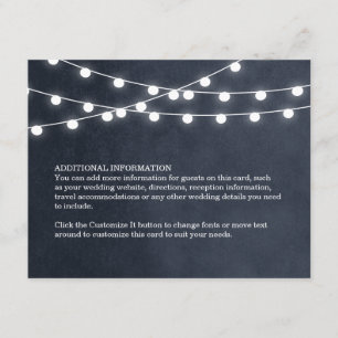 Midnight Blue String Lights Wedding Insert Card