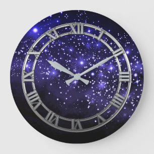 Midnight Blue Twilight Round Wall Clock