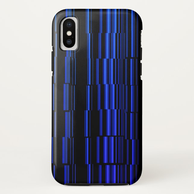 Midnight Blue Unique Modern Stripe Pattern Cool Case-Mate iPhone Case (Back)