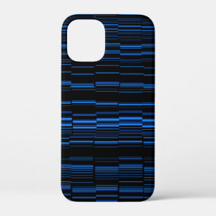 Midnight Blue Unique Modern Stripe Pattern Cool iPhone 12 Mini Case