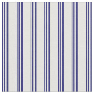 Midnight Blue & White Coloured Lines Fabric
