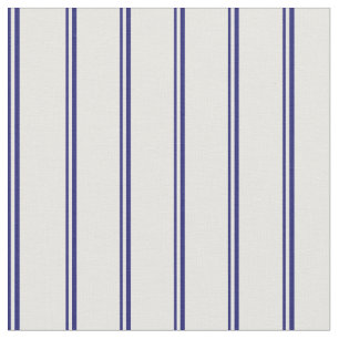 Midnight Blue & White Lined Pattern Fabric