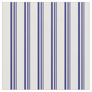 Midnight Blue & White Lines/Stripes Pattern Fabric