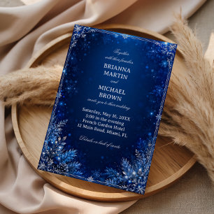 Midnight Blue Winter Elegance Invitation