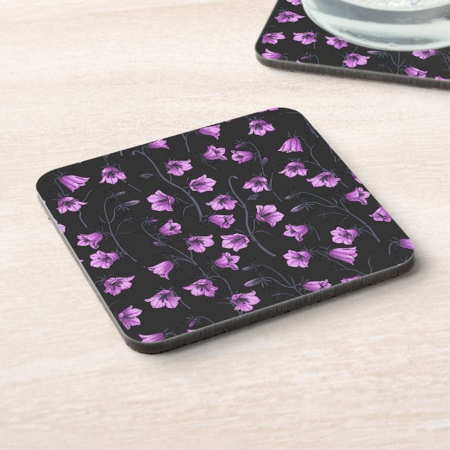 Midnight Bluebells, Harebells, Bellflowers 2 Coaster (Left Side)