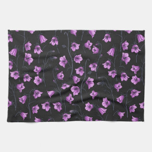 Midnight Bluebells, Harebells, Bellflowers 2 Kitchen Towel