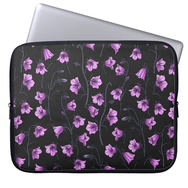 Midnight Bluebells, Harebells, Bellflowers 2 Laptop Sleeve (Front)
