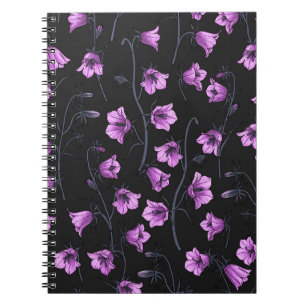 Midnight Bluebells, Harebells, Bellflowers 2 Notebook