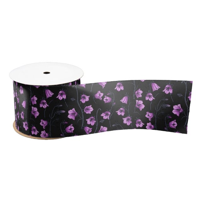 Midnight Bluebells, Harebells, Bellflowers 2 Satin Ribbon (Spool)