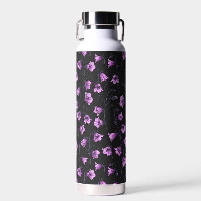 Midnight Bluebells, Harebells, Bellflowers 2 Water Bottle (Front)
