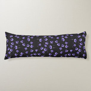 Midnight Bluebells, Harebells, Bellflowers Body Pillow