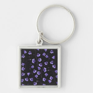 Midnight Bluebells, Harebells, Bellflowers Keychain