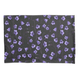 Midnight Bluebells, Harebells, Bellflowers Pillowcase