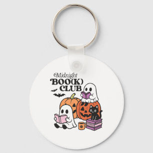 Midnight Boo(k) Club Halloween Ghosts Reading Book Keychain