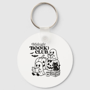 Midnight Boo(k) Club Halloween Ghosts Reading Book Keychain