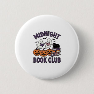 Midnight Book Club Halloween Reading Design_1 2 Inch Round Button