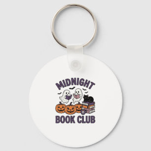 Midnight Book Club Halloween Reading Design_1 Keychain