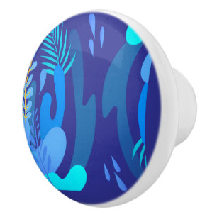 Midnight Botanical Ceramic Knob