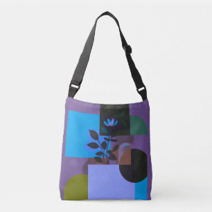 Midnight Botanical Contrast Crossbody Bag