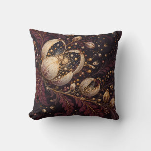 Midnight Botanical Seeds Celestial Garden Throw Pillow