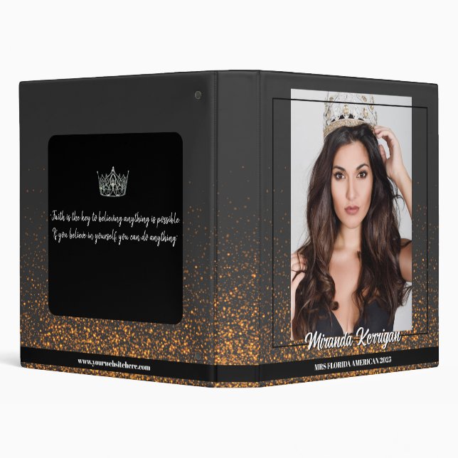 Midnight Bronze Pageant Binder Notebook (Background)