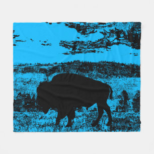 Midnight Buffalo  -  Plains Bison Throw Blanket