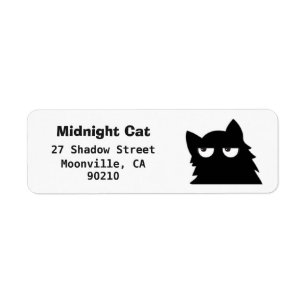 Midnight Cat Black Cat Return Address Labels